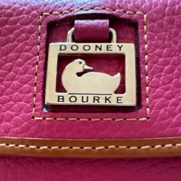 Dooney & Bourke Continental Wallet Pink & Tan Genuine Pebble Leather NWOT - Picture 3 of 9